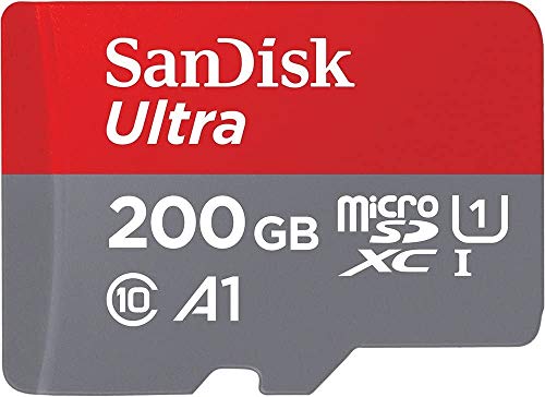 SanDisk Ultra 200GB MicroSDXC Speicherkarte + SD-Adapter mit A1 App-Leistung bis zu 100 MB/s, Klasse 10, U1