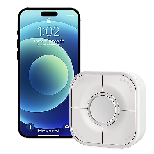 Onvis Thread Smart Button for Apple HomeKit, Bluetooth Intelligente Taste, 5 Tasten Funkschalter, Lichtschalter, Dimmer und Fernbedienung, individuell einstellbare Szenen, Keine Bridge