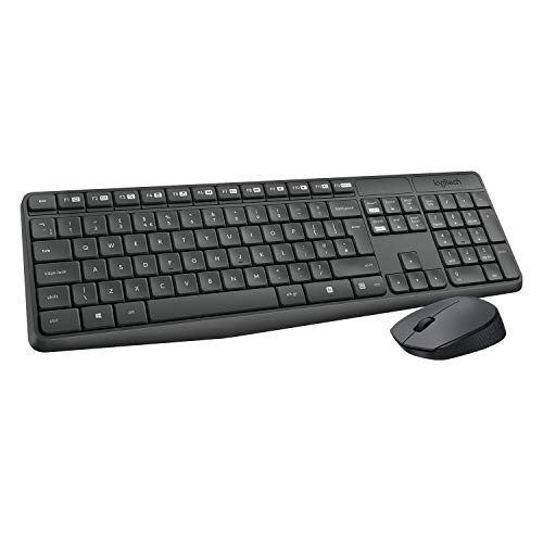 Logitech MK235 Wireless Tastatur mit Maus Combo (QWERTZ, deutsches Tastaturlayout) Anthrazit