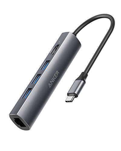 USB C Hub Anker 5-in-1 Premium USB C Datenhub mit 1 HDMI Output, 1 Ethernet Port und 3 USB 3.0 Ports für 10 / 100 / 1000 Mbps, für MacBook Pro 2016 / 2017, ChromeBook, XPS und viele mehr