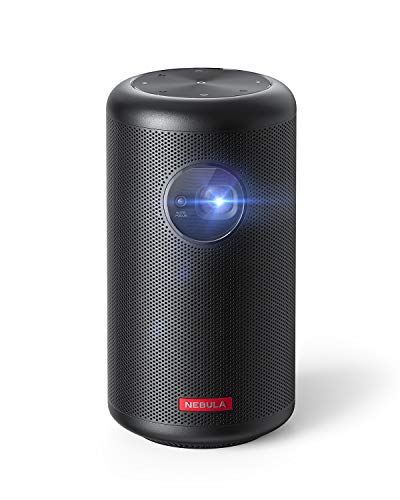 Anker Nebula Capsule Max, Mini Projektor in Pint-Größe, Beamer mit WLAN und 200 ANSI Lumen, 8W Lautsprecher, 100 Zoll Bildformat, 4 Stunden Wiedergabezeit, ideal für Draußen