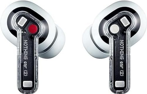Nothing Ear (2) – Kabellose Kopfhörer mit ANC (Active Noise Cancelling), Hi-Res Audio-Zertifizierung, Dual Connection, leistungsstarker benutzerdefinierter 11,6-mm-Treiber – Weiß