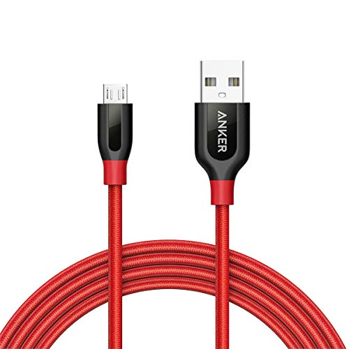 Anker Powerline+ 1.8 m Micro USB Kabel, Das hochwertige, schnellere & beständigere Ladekabel für Samsung, Nexus, LG, Motorola, Android Smartphones und weitere (Rot)