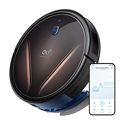 eufy Saugroboter mit Wischfunktion, RoboVac G20 Hybrid, Dynamic Navigation, 2500Pa Saugleistung, 2-in-1 Sauger und Wischmopp, extrem schlankes Design, kompatibel mit Alexa, perfekt für Alltag