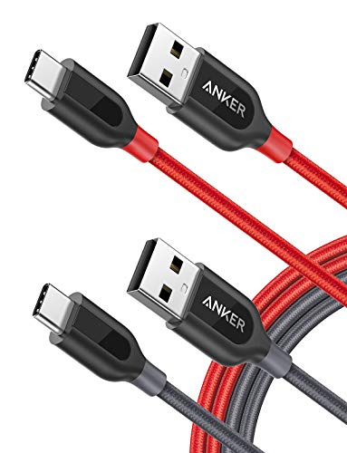 Anker [2-Pack Powerline+ USB C Kabel, 1.8m, für Galaxy S10, S9, S8+, S8, MacBook, Sony XZ, LG V20 G5 G6, HTC 10, Xiaomi 5 und Mehr