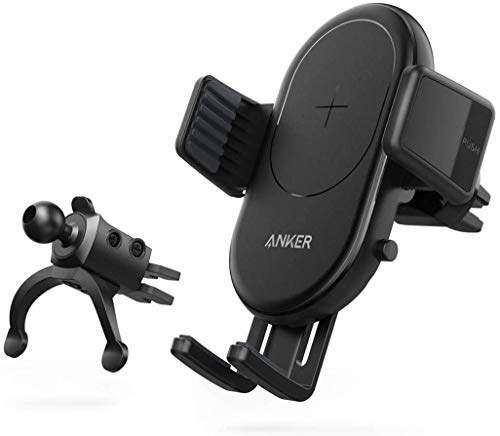 Anker PowerWave Wireless Car Charger drahtloses Auto Ladegerät Blitzschnelles Ladepad für Autos, mit Lüftungshalterung, Qi-Zertifiziert,7.5W für iPhone,10W für Samsung, 5W für Qi-fähigen Handys