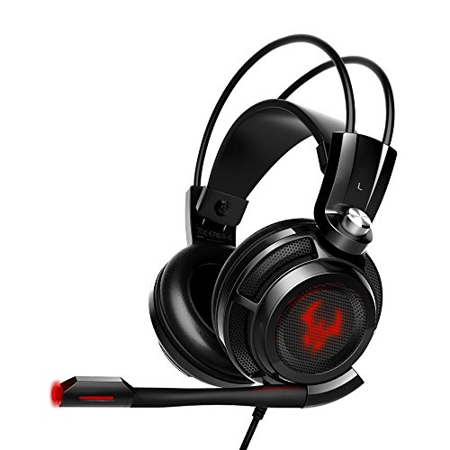 EasyAcc G1 Virtual 7.1 Surround-Sound Gaming Headset mit Vibrationsfunktion,USB PC,PS4 Gaming Kopfhörer