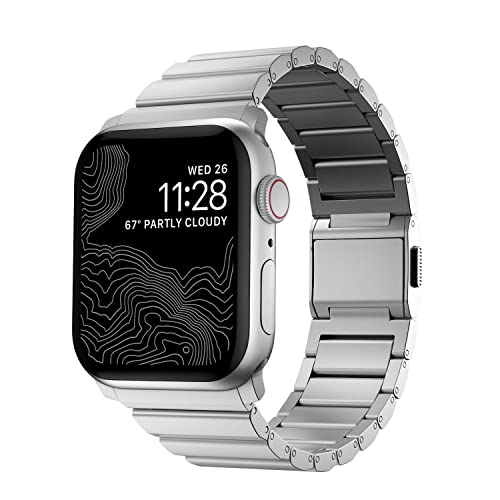 NOMAD Strap Aluminium | für Apple Watch 42/44/45/49mm | leichtes, langlebiges Uhrenarmband | Silver