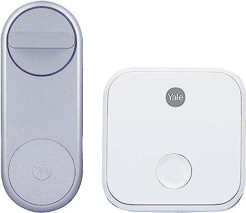 Yale Silber Linus Smart Lock - silbernes, sicheres Türschloss inkl. WiFi-Bridge und Keypad, kompatibel mit Amazon Alexa, Apple HomeKit, Google Home