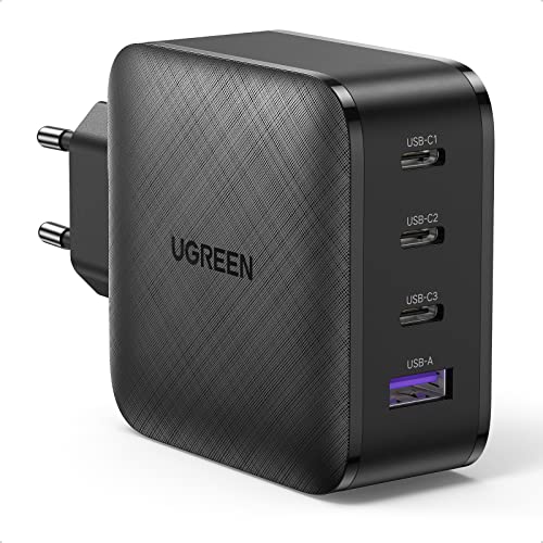 UGREEN 65W USB C Ladegerät USB C Netzteil 4 Ports GaN USB C Charger PD Ladegerät PPS unterstützt 20W kompatibel mit MacBook Pro/Air, iPhone 13 Pro, iPhone 12, iPad Pro, XPS 15, S21, S22, Switch