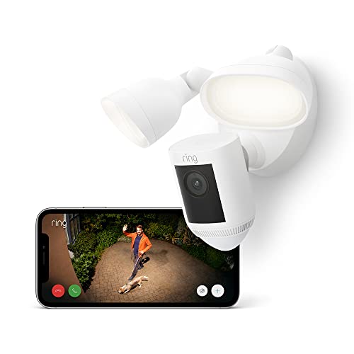 Ring Flutlichtkamera Pro Kabel (Floodlight Cam Wired Pro) | Überwachungskamera aussen mit HDR-Video, WLAN, 3D-Bewegungserfassung, funktioniert mit Alexa | Festverdrahtete Sicherheitskamera mit LED