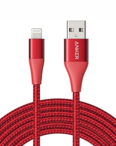 Anker 551 USB A auf Lightning Ladekabel (3m), MFi Zertifiziert iPhone Kabel, Geeignet für iPhone iPhone 13 13 Pro 12 Pro Max 12 11 X XS XR 8 Plus und mehr (Rot)