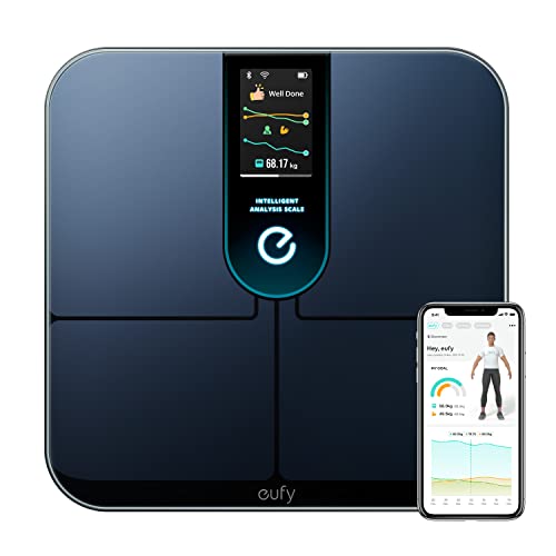 eufy by Anker WLAN Fitness Tracking Smart Scale P3, intelligente Waage mit Analyse, virtuelles 3D-Körpermodell, digitale Körperwaage mit 16 Messwerten, Herzfrequenz, BMI, Bluetooth, mit App