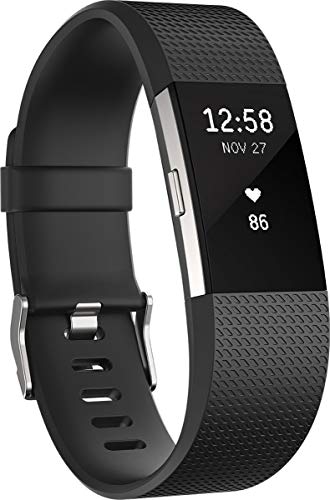 Fitbit Standard Charge 2 Unisex Armband Zur Herzfrequenz Und Fitnessaufzeichnung, schwarz, L, FB407SBKL-EU