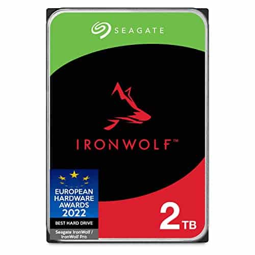 Seagate IronWolf 2 TB interne Festplatte, NAS HDD, 3.5 Zoll, 5900 U/Min, CMR, 64 MB Cache, SATA 6 GB/s, silber, 3 Jahre Data Rescue Service, FFP, Modellnr.: ST2000VNZ04