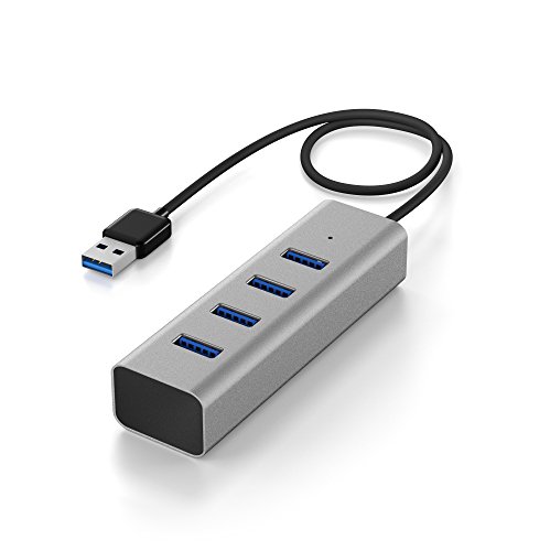 KabelDirekt – 4-Port USB 3.0 Hub (aus Aluminium, für Mac und PC) – PRO Series