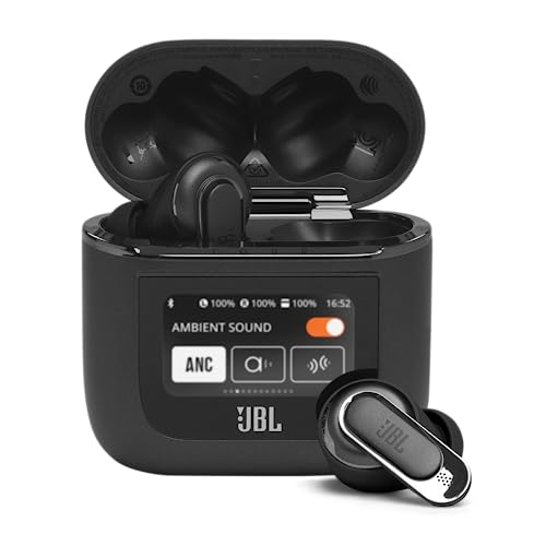 JBL Tour Pro 2 – True Wireless In-Ear Kopfhörer – Bluetooth Kopfhörer mit Active Noise Cancelling und Smart Ladecase - Schwarz – Bis zu 40 Stunden Wiedergabezeit mit nur einer Akkuladung