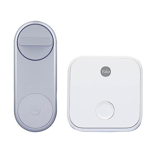 Yale Silber Linus Smart Lock, Türschloss inkl. WiFi-Bridge, kompatibel mit Amazon Alexa, Apple HomeKit, Google Home