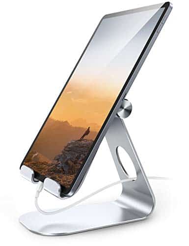 Lamicall Verstellbare Handy Ständer, Phone Dock, Tablet Ständer, Tablet Staender, Universal Halter, Halterung, Dock für 2020 Pad Pro 10.2/10.5/9.7, Pad Air 2 3 4, Pad Mini 2 3 4, Samsung - Silber