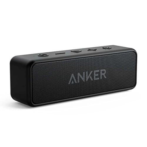 Anker SoundCore 2 Bluetooth Lautsprecher mit Dual Treiber Bass, 24h Spielzeit, 20m Reichweite, Upgraded IPX7 Wasserfest mit Eingebauten Mikrofon, Kabelloser Lautsprecher für iPhone, Samsung usw.