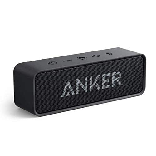 Anker SoundCore Bluetooth Lautsprecher, Tragbarer Lautsprecher mit unglaublicher 24 Stunden Akkulaufzeit und 6W Dual-Treiber, reinem Bass und eingebautem Mikrofon für iPhone, Samsung usw. (Schwarz)