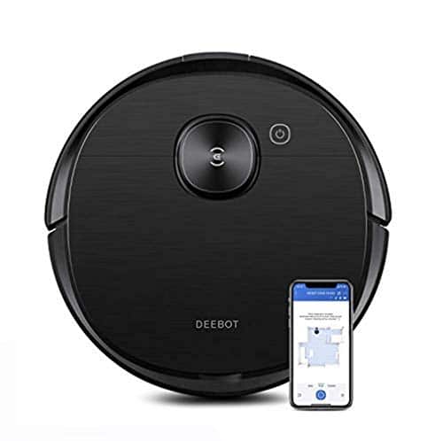 ECOVACS DEEBOT OZMO T8 AIVI Saugroboter mit Wischfunktion (2in1), intelligenter Navigation mit Objekterkennung, Roboterstaubsauger (App Steuerung), Alexa, schwarz
