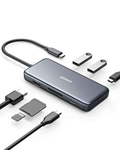 Anker 7-in-1 USB C Hub mit 100W Power Delivery, USB C Datenport, 4K USB C to HDMI, microSD/SD Speicherkartenleser, 2 USB 3.0 Ports, für MacBook Pro 2016/2017 / 2018, Chromebook, XPS