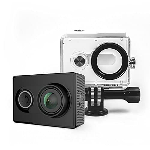 YI Action Kamera gebündelt mit Wasserfestem Gehäuse 16MP 2K 1080P/60fps mit 2.4G WIFI Bluetooth 4.0 - schwarz