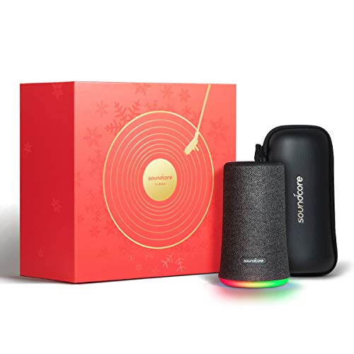 Soundcore Flare Bluetooth Lautsprecher, Limited Edition Speaker mit 360 Rundum-Sound, IPX7 Wasserdichte, 12 Stunden Spielzeit, Fantastischer Bass, Stimmungs-LED-Licht und Premium Reisetasche (Schwarz)