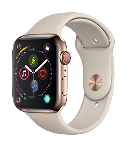 Apple Watch Series 4 GPS + Cellular, 44mm Edelstahlgehäuse, Gold, mit Stone Sportarmband