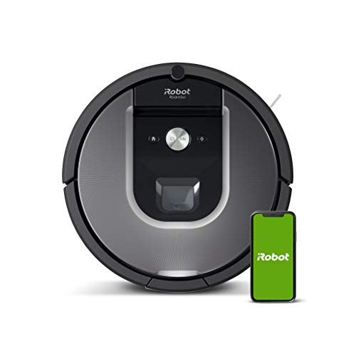iRobot Roomba 960 Saugroboter mit starker Saugkraft, 2 Multibodenbürsten, Navigation für mehrere Räume, lädt Sich auf und setzt Reinigung Fort, Ideal für Tierhaare, App-Steuerung,Schmutzerkennung