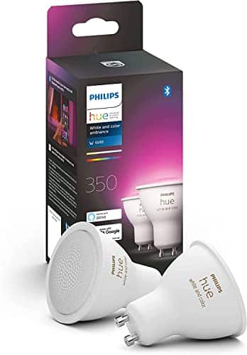 Philips Hue White & Color Ambiance GU10 LED Lampe Doppelpack, dimmbar, bis zu 16 Millionen Farben, steuerbar via App, kompatibel mit Amazon Alexa (Echo, Echo Dot)