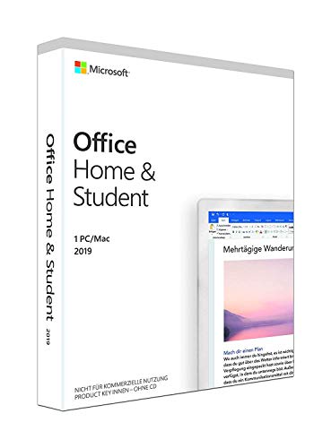 Microsoft Office 2019 Home & Student multilingual | 1 PC (Windows 10) /Mac | Dauerlizenz | Box