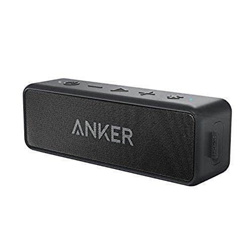 Anker SoundCore 2 Bluetooth Lautsprecher mit Dual Treiber Bass, 24h Spielzeit, 20m Reichweite, Upgraded IPX7 Wasserfest mit Eingebauten Mikrofon, Kabelloser Lautsprecher für iPhone, Samsung usw.