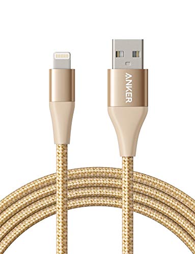 Anker Powerline+ II Lightning Kabel 1,8m iPhone Kabel Nylon, MFi Zertifiziert kompatibel mit dem iPhone XS/XS Max/XR/X / 8/8 Plus / 7/7 Plus/iPad und mehr (Gold)