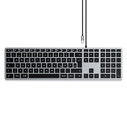 SATECHI Slim W3 Kabelgebunden Tastatur Deutsch, QWERTZ Anthrazit Multimediatasten, mit numerischer T