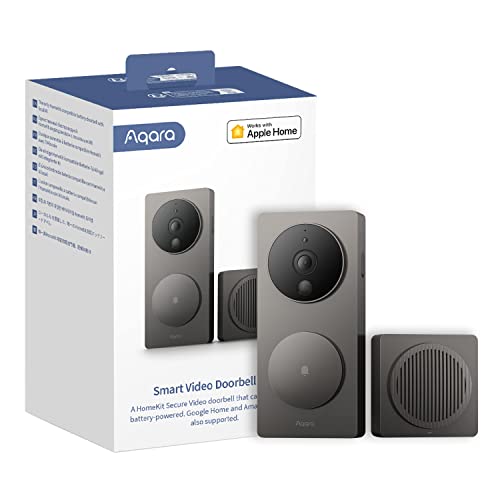 Aqara Smarte Video-Türklingel G4 (inkl. Klingel), 1080p FHD HomeKit Secure -Kamera, Lokale Gesichtserkennung und Automatisierungen, Unterstützt Apple Home, Alexa, Google, Grau