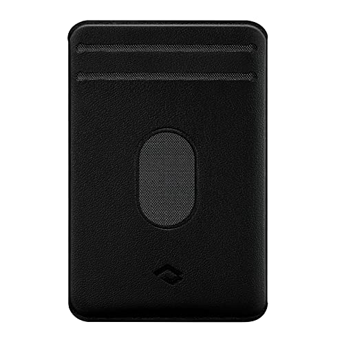 pitaka Magnetischer Kartenhalter Kompatibel mit Magsafe Karten Geldbörse für Kredit- oder Visitenkarten aus PU Leder MagEZ Case Serie für iPhone 15/14/13 und Galaxy S22 Serie Schwarz