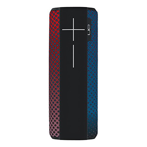 Ultimate Ears MEGABOOM spritzwassergeschützt, tragbarer Bluetooth Lautsprecher (360 Grad Sound, 30 m kabellose Reichweite) - Schwarz/Rot/Blau