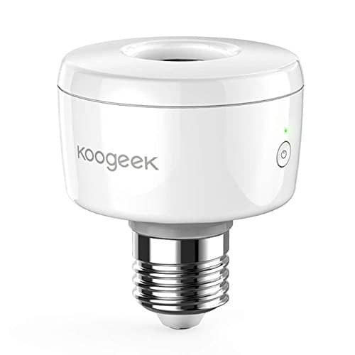 Koogeek Smart WiFi Glühbirne Sockel E27, Smart LED-Glühbirne Adapter Wireless Lampenfassung Stecker Kompatibel mit Alexa und Google Home Assistant, Fernbedienung Ihr Beschläge von überall