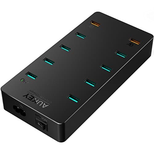 AUKEY PA-T8 Quick Charge 3.0 USB Ladegerät 70W 10 USB Ports, 70W schwarz