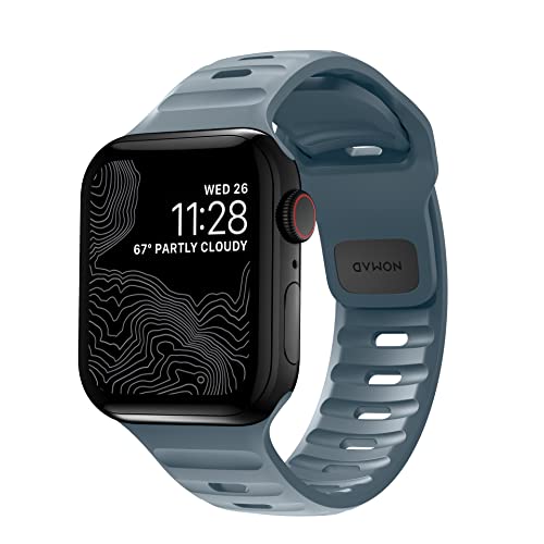 NOMAD Sport Strap V2 Marine Blue | strapazierfähiges Uhrenarmband für die 49mm/45mm/44mm/42mm Versionen der Apple Watch | Blau