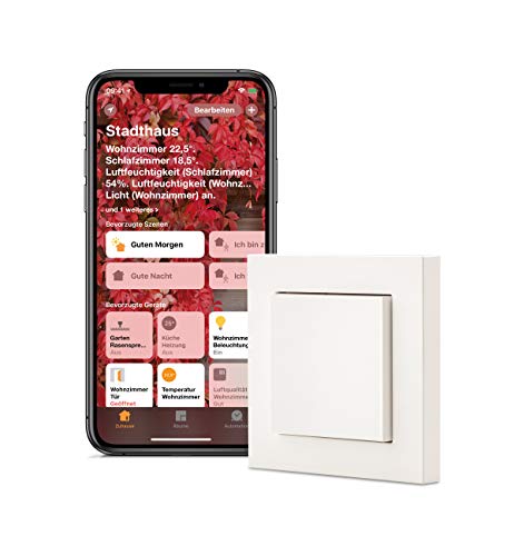 Eve Light Switch - Smarter Lichtschalter, Einfach-,Wechsel- und Kreuzschaltung, Kompatibilität für Mehrfachschalter, integrierte Zeitpläne, anpassbares Design (Apple HomeKit)