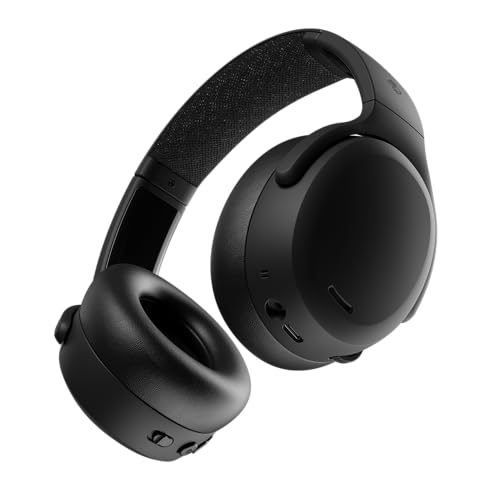 Skullcandy Crusher ANC 2 Over-Ear Noise Cancelling Wireless-Kopfhörer mit Sensory Bass, 50 Std. Akkulaufzeit, Skull-iQ, Alexa-Unterstützung, Mikro, Bluetooth-kompatibel - Schwarz