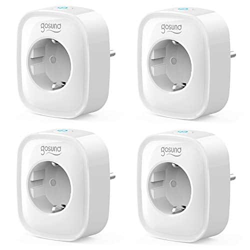Smart WLAN Steckdose 4er Pack, Gosund Alexa Steckdose Stromverbrauch messen Timer Funktion Fernsteurung ohne Hub benötig Kompatibel mit Alexa Google Home, auf NUR 2.4 GHz Netzwerk