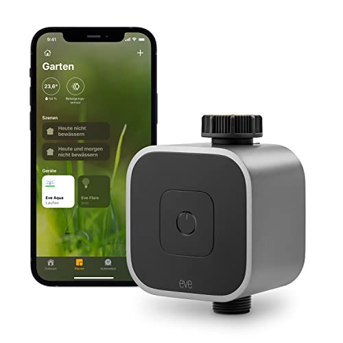 Eve Aqua - Smarte Bewässerungssteuerung per App oder Siri, automatisch bewässern, Zeitpläne, einfache Bedienung, Fernzugriff, Keine Bridge, Thread, HomeKit