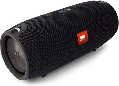 JBL Xtreme Spritzwasserfester Tragbarer Bluetooth Lautsprecher mit 10,000 mAh Akku, Dualem USB-Ladeanschluss und Freisprechfunktion - Schwarz