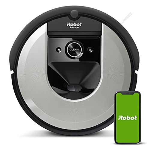iRobot Roomba i7 (i7156) App-steuerbarer Saugroboter (Staubsauger Roboter), 2 Gummibürsten, Intelligente Kartierung, Sprachassistent-kompatibel, Reingt nach Objekten, Farbe: Light Silver