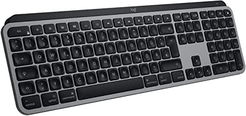 Logitech MX Keys für Mac kabellose beleuchtete Tastatur, Handballenauflage, taktiler Tastatursteuerung, LED-Tasten, Bluetooth, USB-C, 10 Tage Batterielebensdauer, Metallaufbau, Apple macOS - Graphit