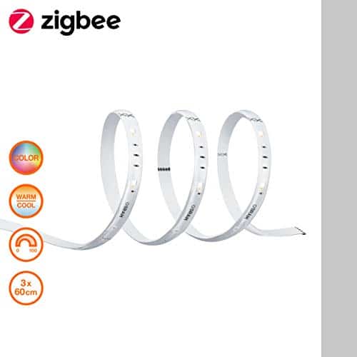 OSRAM Smart+ LED Streifen, ZigBee, warmweiß, tageslicht (2000K - 6500K), Farbsteuerung, Länge 3x60cm, Direkt kompatibel mit Echo Plus und Echo Show (2. Gen.), Kompatibel mit Philips Hue Bridge